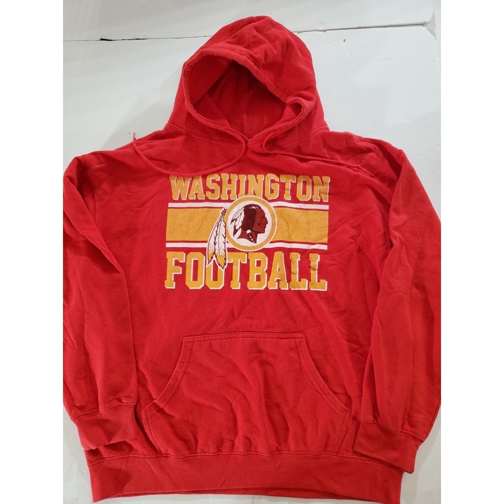 Rare Washington Football Team Red Pullover Hoodie‎ Size LG Bespoke Tag